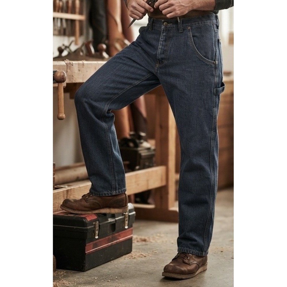 Smith's Workwear Men's Carpenter Jeans Flannel Lined 36x30 Blue Cotton Straight